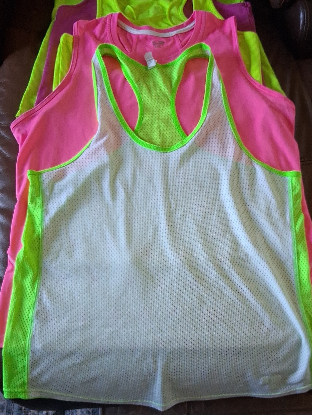 5 Under Armour Champion Neon Rib Tank Tops Pink Yellow XL XXL - Picture 4 of 12